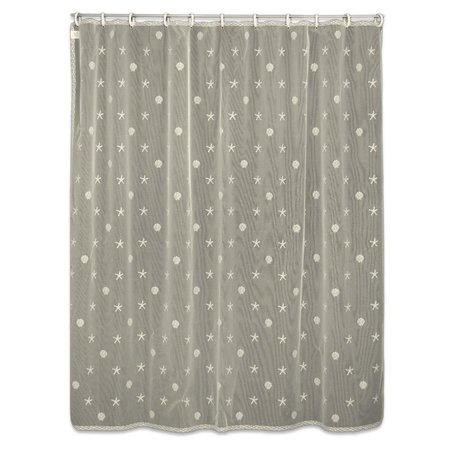 BACK2BASICS Sand Shell Shower Curtain, Ecru - 72 x 72 in. BA1794618